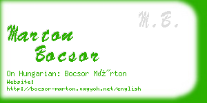 marton bocsor business card